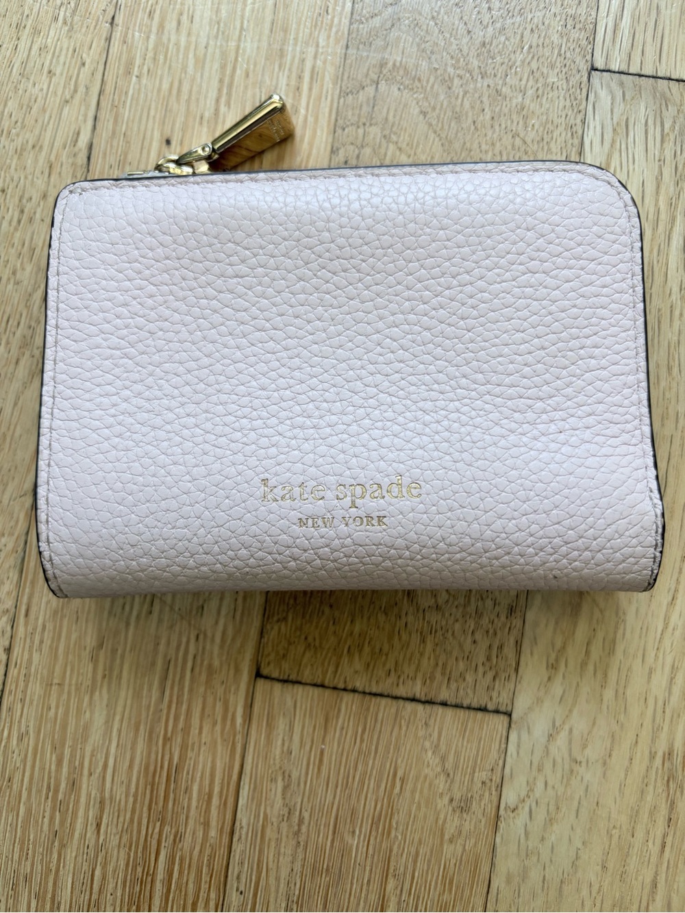 kate spade New York Blush Pink Pebbled Leather Zip Wallet